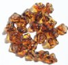 25 11mm Transparent Topaz Tortoise Bell Flower Beads